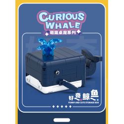 OPENING KD99002-2 99002-2 non  CÁ VOI TÒ MÒ bộ đồ chơi xếp lắp ráp ghép mô hình CURIOUS WHALE - FUNNY AND CUTE STORAGE BOX