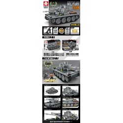 LEYI 66005 non  XE TĂNG 38T. bộ đồ chơi xếp lắp ráp ghép mô hình Military Army MILITARY TANK 38T MAIN BATTLE Quân Sự Bộ Đội 502 khối