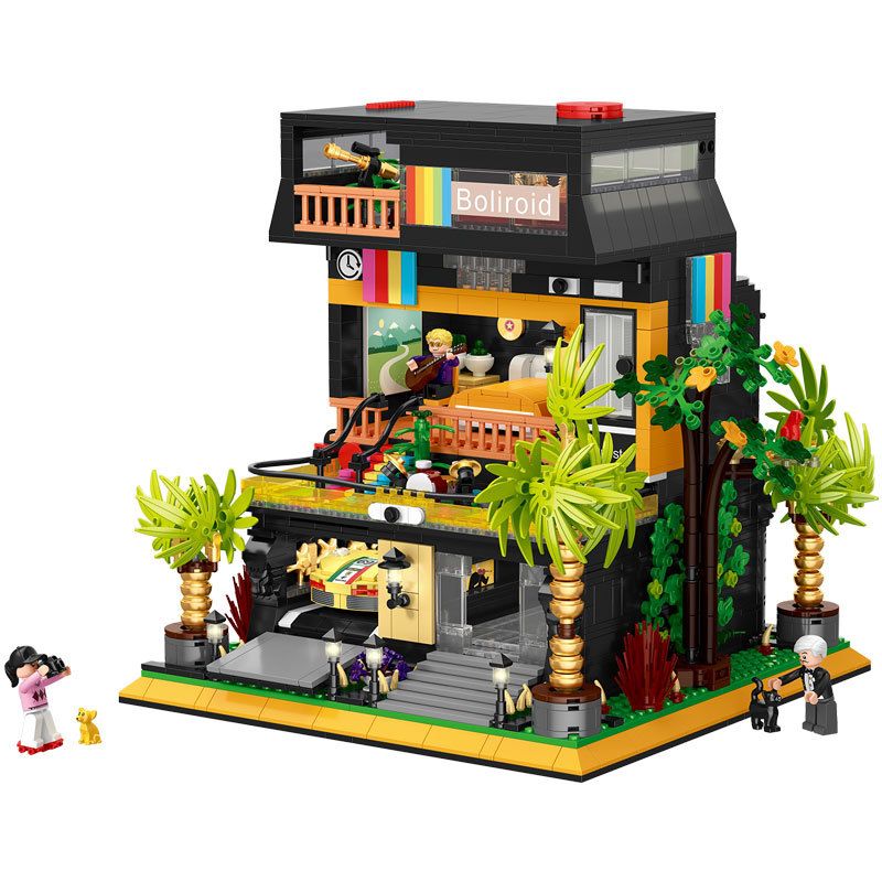 ZHEGAO DZ6019 6019 non  BIỆT THỰ NGÔI SAO ĐIỆN ẢNH bộ đồ chơi xếp lắp ráp ghép mô hình Modular Buildings MOVIE STAR VILLA Mô Hình Nhà Cửa 2044 khối