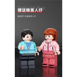 QIAO LE TONG 8811 non  HỘP NHẠC NGỌN HẢI ĐĂNG DẠ QUANG MÀU ĐỎ bộ đồ chơi xếp lắp ráp ghép mô hình Creator LIGHTHOUSE MUSIC BOX Sáng Tạo 616 khối