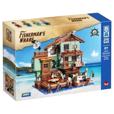 ZHEGAO 00421 non  BẾN NGƯ PHỦ bộ đồ chơi xếp lắp ráp ghép mô hình Modular Buildings FISHMAN'S WHARF Mô Hình Nhà Cửa 2046 khối