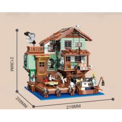 ZHEGAO 00421 non  BẾN NGƯ PHỦ bộ đồ chơi xếp lắp ráp ghép mô hình Modular Buildings FISHMAN'S WHARF Mô Hình Nhà Cửa 2046 khối