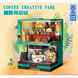 ZHEGAO DZ6135 6135 non  CÔNG VIÊN CÀ PHÊ SÁNG TẠO bộ đồ chơi xếp lắp ráp ghép mô hình Creator COFFEE CREATIVE PARK 1228 khối