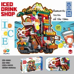 ZHEGAO DZ6134 6134 non  CỬA HÀNG BĂNG bộ đồ chơi xếp lắp ráp ghép mô hình Creator ICED DRINK SHOP Sáng Tạo 1420 khối