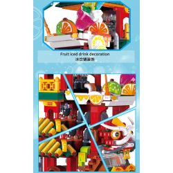 ZHEGAO DZ6134 6134 non  CỬA HÀNG BĂNG bộ đồ chơi xếp lắp ráp ghép mô hình Creator ICED DRINK SHOP Sáng Tạo 1420 khối