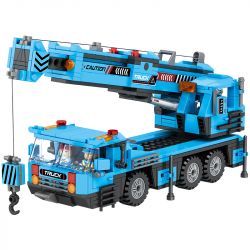 JAKI JK9280 9280 non  CẦN CẨU HẠNG NẶNG tỷ lệ 1:27 bộ đồ chơi xếp lắp ráp ghép mô hình HEAVY DUTY CRANE TRUCK 519 khối