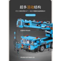 JAKI JK9280 9280 non  CẦN CẨU HẠNG NẶNG tỷ lệ 1:27 bộ đồ chơi xếp lắp ráp ghép mô hình HEAVY DUTY CRANE TRUCK 519 khối