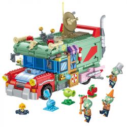 GUDI 60009 non  THỜI GIAN ĐƯA ĐÓN bộ đồ chơi xếp lắp ráp ghép mô hình Plants Vs Zombies Hoa Quả Nổi Giận 933 khối