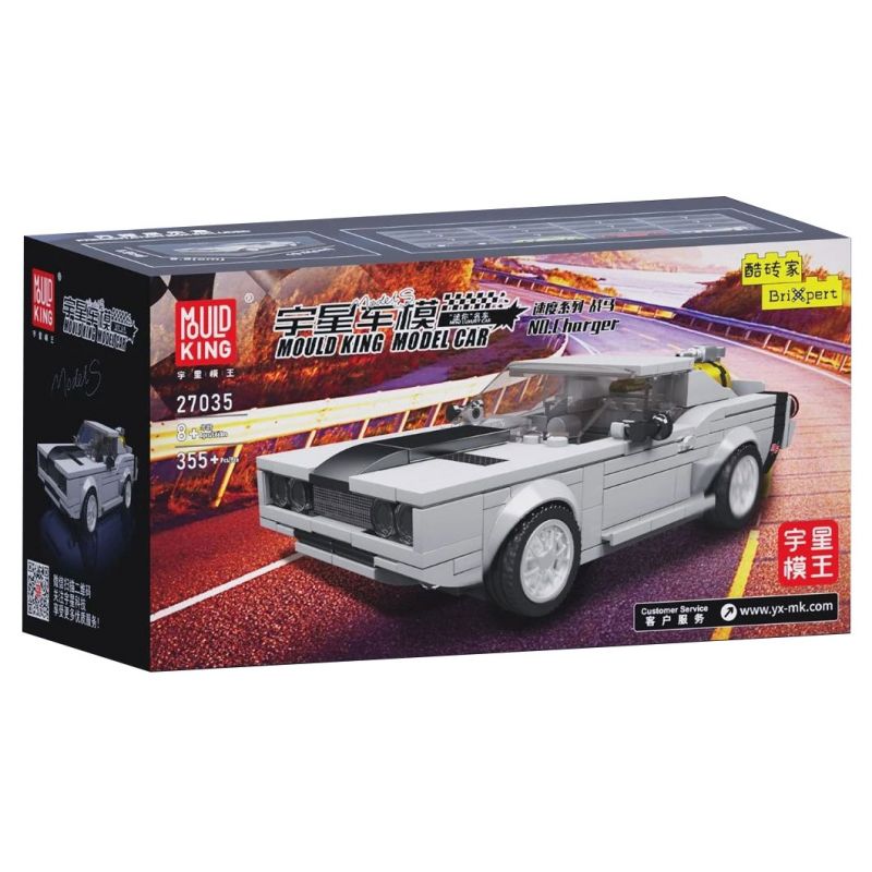 MouldKing 27035 Mould King 27035 non  NGỰA CHIẾN bộ đồ chơi xếp lắp ráp ghép mô hình Speed Champions Racing Cars CHARGER Đua Xe Công Thức 355 khối