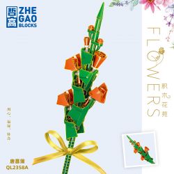 ZHEGAO QL2358B 2358B QL2358C 2358C QL2358A 2358A non  GLADIOLUS 3 MÀU bộ đồ chơi xếp lắp ráp ghép mô hình Flowers Hoa 64 khối