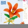 ZHEGAO QL2355A 2355A QL2355B 2355B QL2355C 2355C non  HOA LOA KÈN 3 MÀU bộ đồ chơi xếp lắp ráp ghép mô hình Flowers 86 khối