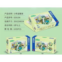 ZHEGAO DZ6106 6106 non  BEAR COZY HOUSE LOFT CĂN HỘ DUPLEX bộ đồ chơi xếp lắp ráp ghép mô hình 1035 khối