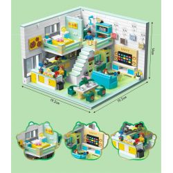 ZHEGAO DZ6106 6106 non  BEAR COZY HOUSE LOFT CĂN HỘ DUPLEX bộ đồ chơi xếp lắp ráp ghép mô hình 1035 khối