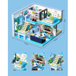 ZHEGAO DZ6105 6105 non  CĂN HỘ MEOW STAR LOFT DUPLEX NHỎ bộ đồ chơi xếp lắp ráp ghép mô hình 1235 khối