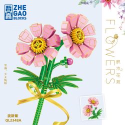 ZHEGAO QL2348A 2348A QL2348B 2348B QL2348C 2348C non  COSMOS 3 MÀU bộ đồ chơi xếp lắp ráp ghép mô hình Flowers Hoa 121 khối