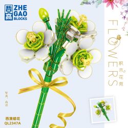 ZHEGAO QL2347A 2347A QL2347B 2347B QL2347C 2347C non  HOA SÁP TÂY ÚC 3 MÀU bộ đồ chơi xếp lắp ráp ghép mô hình Flowers 116 khối