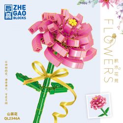 ZHEGAO QL2346A 2346A QL2346B 2346B QL2346C 2346C non  SASANQUA 3 MÀU bộ đồ chơi xếp lắp ráp ghép mô hình Flowers Hoa