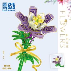 ZHEGAO QL2343A 2343A QL2343B 2343B QL2343C 2343C non  COLUMBINE 3 MÀU bộ đồ chơi xếp lắp ráp ghép mô hình Flowers Hoa 72 khối