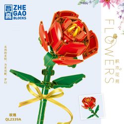 ZHEGAO QL2339B 2339B QL2339C 2339C QL2339A 2339A non  HOA HỒNG 3 MÀU bộ đồ chơi xếp lắp ráp ghép mô hình Flowers 92 khối