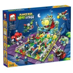 ELEPHANT JX90127 90127 non  TRẬN CHIẾN QUYẾT ĐỊNH CHỐNG LẠI ÔNG CHỦ LỚN bộ đồ chơi xếp lắp ráp ghép mô hình Plants Vs Zombies PLANTS WAR Hoa Quả Nổi Giận 2284 khối