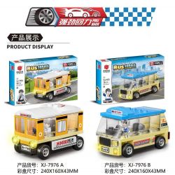 XIANG JUN XJ-7976 7976 XJ7976 non  BUS LÙI XE 8 KIỂU bộ đồ chơi xếp lắp ráp ghép mô hình Mini Racing Pacemaker BUS TRANSPORTATION Đua Xe Mini 666 khối