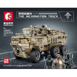SEMBO 109001 non  NGƯỜI VẬN CHUYỂN LỒNG LINH HỒN bộ đồ chơi xếp lắp ráp ghép mô hình Computer Games THE INCARNATION TRUCK Trò Chơi 1239 khối