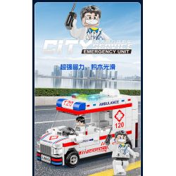 XIANG JUN XJ-7985 7985 XJ7985 non  THÀNH PHỐ KÉO LẠI XE bộ đồ chơi xếp lắp ráp ghép mô hình City CITY SERVICE EMERGENCY UNIT 556 khối