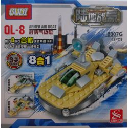 GUDI 8007-8 8007 non  CHIẾN BINH ĐẤT bộ đồ chơi xếp lắp ráp ghép mô hình Military Army MILITARY HELICOPTER 8 IN 1 Quân Sự Bộ Đội 679 khối