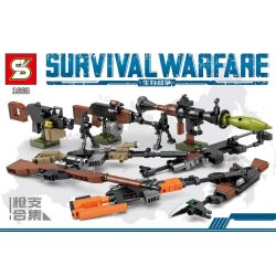 SHENG YUAN SY 1668 non  BỘ SƯU TẬP SÚNG 8 RPG7 SVD AK308 AK47 PKP MOSIN NAGANT AKM RPK bộ đồ chơi xếp lắp ráp ghép mô hình Military Army SURVIVAL WARFARE Quân Sự Bộ Đội 511 khối