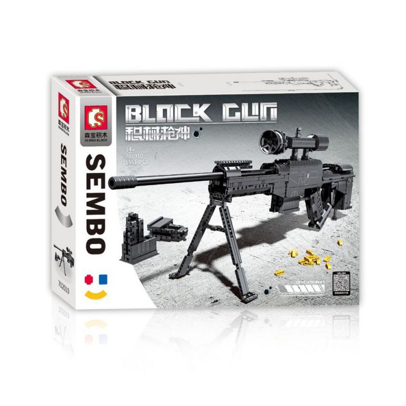 SEMBO 702010 non  SÚNG TRƯỜNG BẮN TỈA CS LR4 bộ đồ chơi xếp lắp ráp ghép mô hình BLOCK GUN 1561 khối