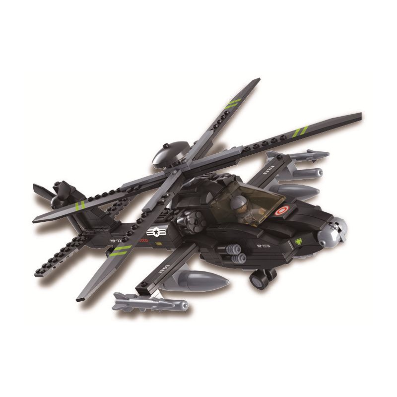 SLUBAN M38-B0511 B0511 0511 M38B0511 38-B0511 non  TRỰC THĂNG VŨ TRANG MỚI CỦA KHÔNG QUÂN-AH-64 "APACHE" bộ đồ chơi xếp lắp ráp ghép mô hình Military Army Quân Sự Bộ Đội 239 khối