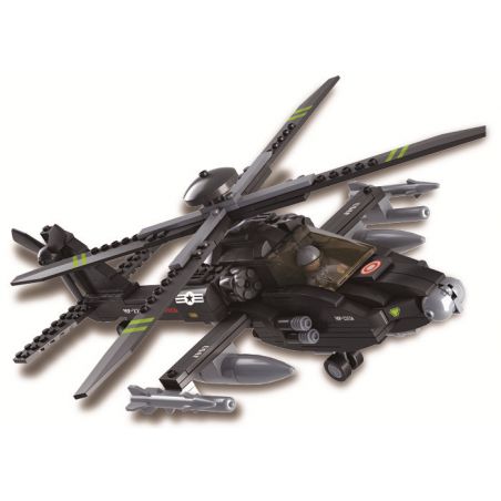 SLUBAN M38-B0511 B0511 0511 M38B0511 38-B0511 non  TRỰC THĂNG VŨ TRANG MỚI CỦA KHÔNG QUÂN-AH-64 "APACHE" bộ đồ chơi xếp lắp ráp ghép mô hình Military Army Quân Sự Bộ Đội 239 khối