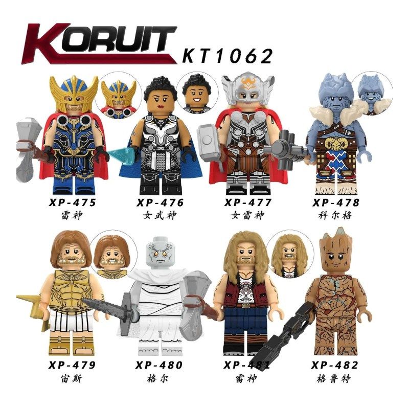 KORUIT KT1062 1062 XP non  RAYTHEON NHÂN VẬT NHỎ 8 LOẠI bộ đồ chơi xếp lắp ráp ghép mô hình Marvel Super Heroes Siêu Anh Hùng Marvel