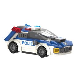 JAKI JK9129 9129 non  XE CẢNH SÁT SẤM SÉT bộ đồ chơi xếp lắp ráp ghép mô hình CITY GUARDIANS LIGHTNING POLICE CAR 147 khối