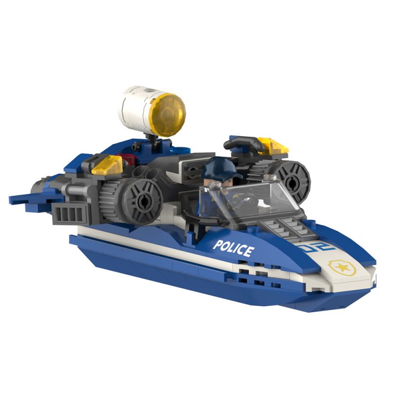 JAKI JK9127 9127 non  THUYỀN CẢNH SÁT BÃO bộ đồ chơi xếp lắp ráp ghép mô hình CITY GUARDIANS HURRICANE POLICE BOAT 163 khối