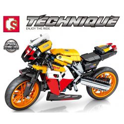 SEMBO 701718 non  MÔ TÔ PHÂN KHỐI LỚN MÀU CAM MÁT MẺ bộ đồ chơi xếp lắp ráp ghép mô hình  ENJOY THE RIDE Kỹ Thuật Công Nghệ Cao Mô Hình Phương Tiện 701 khối