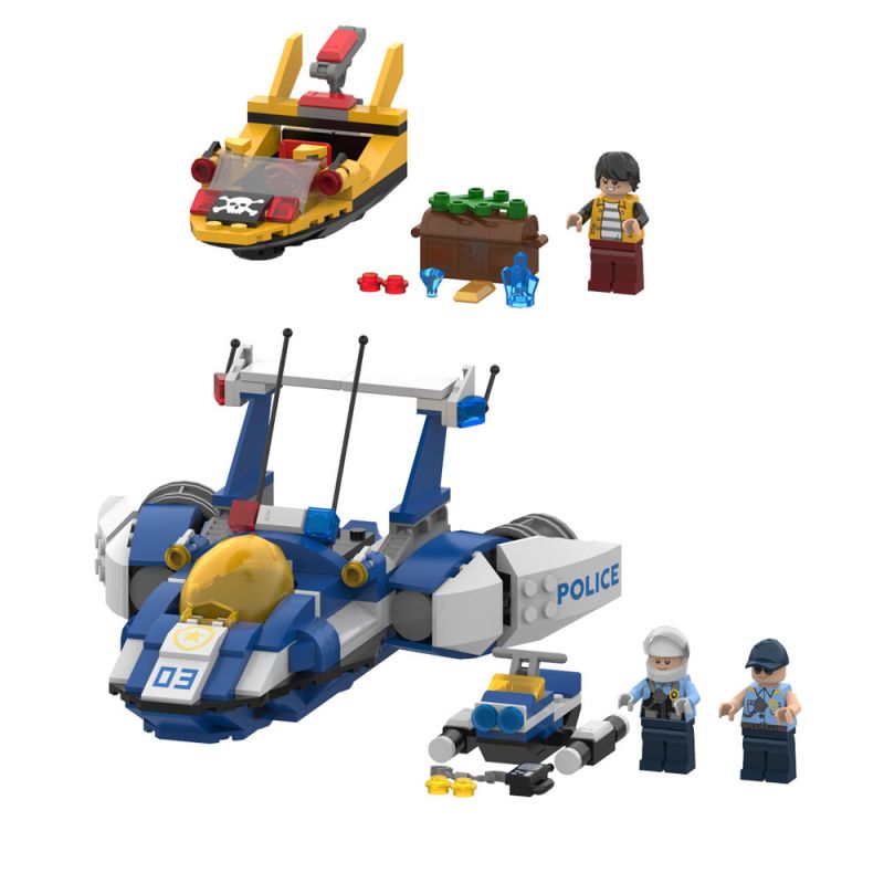 JAKI JK9123 9123 non  TRẬN CHIẾN BIỂN SẤM SÉT bộ đồ chơi xếp lắp ráp ghép mô hình CITY GUARDIANS 398 khối