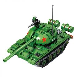 SEMBO 203105 non  XE TĂNG HẠNG TRUNG KIỂU 59 bộ đồ chơi xếp lắp ráp ghép mô hình Military Army TYPE 59 MEDIUM TANK Quân Sự Bộ Đội 489 khối