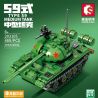 SEMBO 203105 non  XE TĂNG HẠNG TRUNG KIỂU 59 bộ đồ chơi xếp lắp ráp ghép mô hình Military Army TYPE 59 MEDIUM TANK Quân Sự Bộ Đội 489 khối