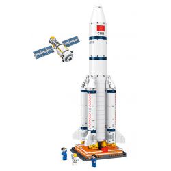 JIESTAR FF41011 41011 non  TÊN LỬA ĐẨY TRƯỜNG CHINH 5 THÁNG 3 bộ đồ chơi xếp lắp ráp ghép mô hình Space LONG MARCH 5 CZ-5 Thám Hiểm Không Gian 1403 khối