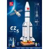 JIESTAR FF41011 41011 non  TÊN LỬA ĐẨY TRƯỜNG CHINH 5 THÁNG 3 bộ đồ chơi xếp lắp ráp ghép mô hình Space LONG MARCH 5 CZ-5 Thám Hiểm Không Gian 1403 khối
