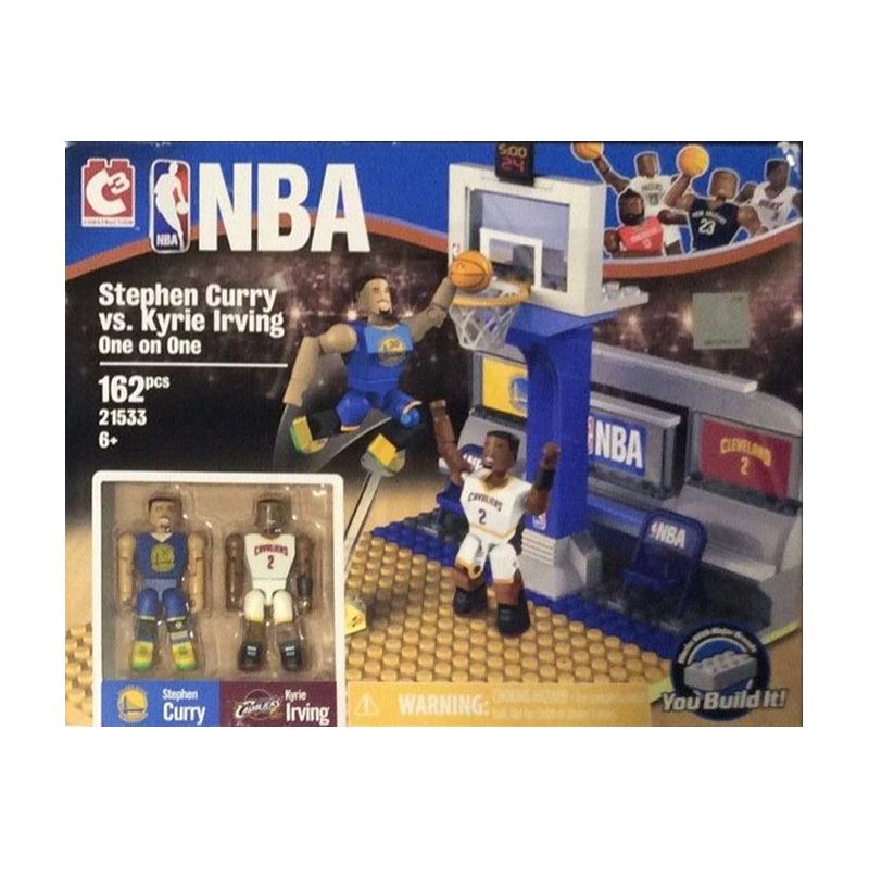 C3 21533 non  STEPHEN CURRY ĐẤU VỚI KYRIE IRVING bộ đồ chơi xếp lắp ráp ghép mô hình Brickheadz STEPHEN CURRY VS KYRIE IRVING ONE Nhân Vật Đầu To 162 khối