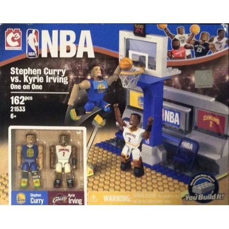 C3 21533 non  STEPHEN CURRY ĐẤU VỚI KYRIE IRVING bộ đồ chơi xếp lắp ráp ghép mô hình Brickheadz STEPHEN CURRY VS KYRIE IRVING ONE Nhân Vật Đầu To 162 khối