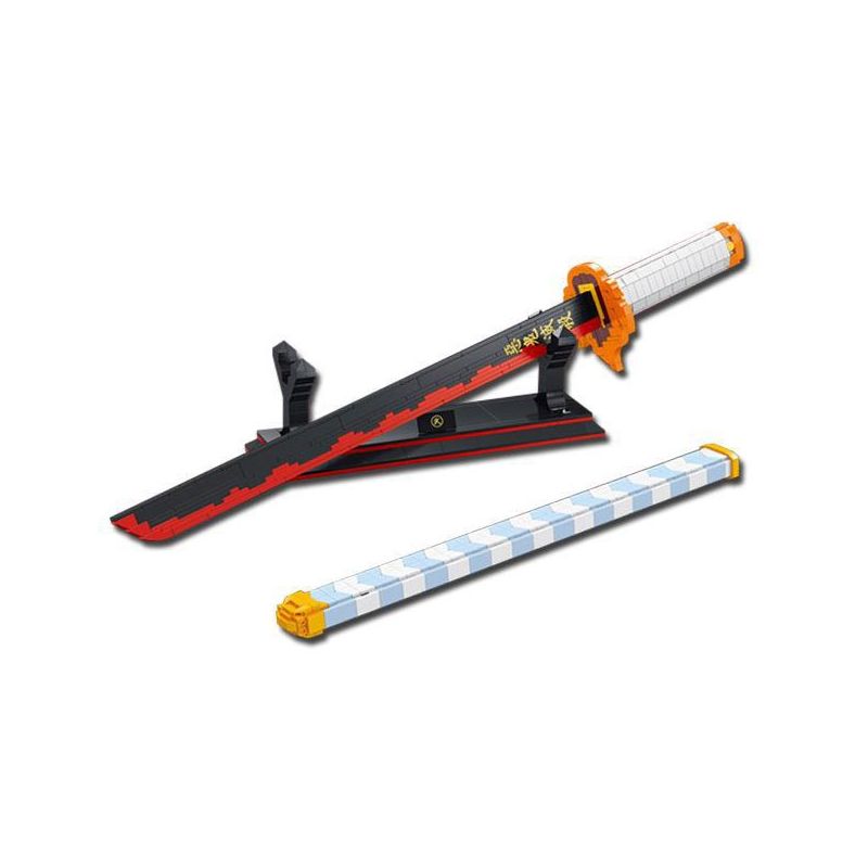 DK 1503 non  DAO BÁNH XE MẶT TRỜI YANZHU 1:1 tỷ lệ 1:1 bộ đồ chơi xếp lắp ráp ghép mô hình Kimetsu No Yaiba DEMON SLAYER Thanh Gươm Diệt Quỷ 790 khối