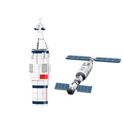 JIESTAR FF41010 41010 non  TÊN LỬA ĐẨY TRƯỜNG CHINH 2 bộ đồ chơi xếp lắp ráp ghép mô hình Space LONG MARCH 2 CZ-2 Thám Hiểm Không Gian 1436 khối