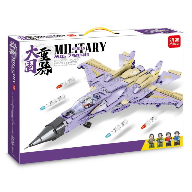 MINGDI K0189 0189 non  TIÊM KÍCH MIG-29 bộ đồ chơi xếp lắp ráp ghép mô hình Military Army MIG-29 MIKOYAN GUREVICH Quân Sự Bộ Đội 888 khối