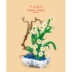 PEA LEAGUE 77123 non  NARCISSUS HƯƠNG THƠM THANH TAO bộ đồ chơi xếp lắp ráp ghép mô hình Flowers MARCISSUS Hoa 688 khối