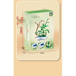 PEA LEAGUE 77123 non  NARCISSUS HƯƠNG THƠM THANH TAO bộ đồ chơi xếp lắp ráp ghép mô hình Flowers MARCISSUS Hoa 688 khối