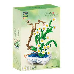 PEA LEAGUE 77123 non  NARCISSUS HƯƠNG THƠM THANH TAO bộ đồ chơi xếp lắp ráp ghép mô hình Flowers MARCISSUS Hoa 688 khối