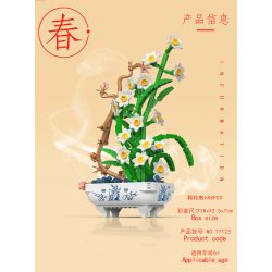 PEA LEAGUE 77123 non  NARCISSUS HƯƠNG THƠM THANH TAO bộ đồ chơi xếp lắp ráp ghép mô hình Flowers MARCISSUS Hoa 688 khối